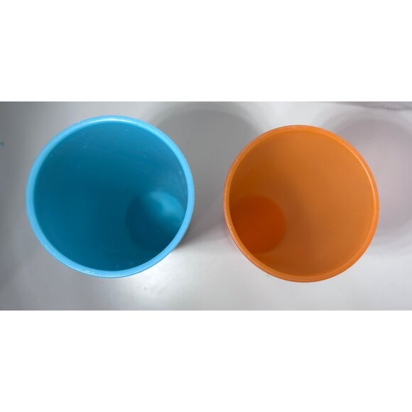 Vintage Tupperware Tumblers Lot of 4 16 Oz Pastel Blue Orange Green - Picture 5 of 8